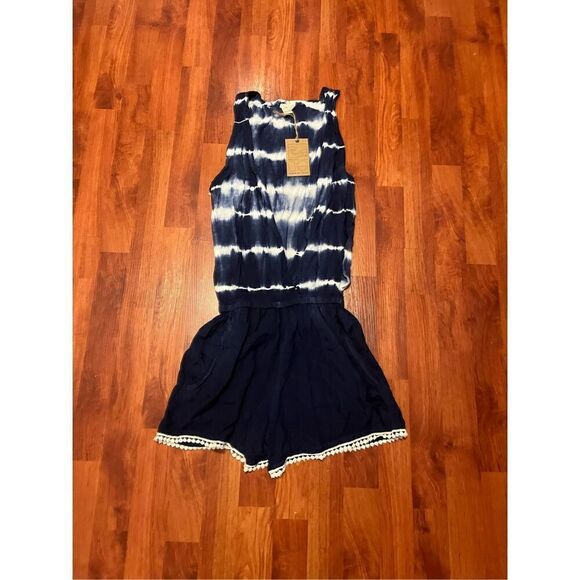 NWT. Beach By Exist Blue Tie-Dyed Romper Rompers Size XS - Picture 1 of 8